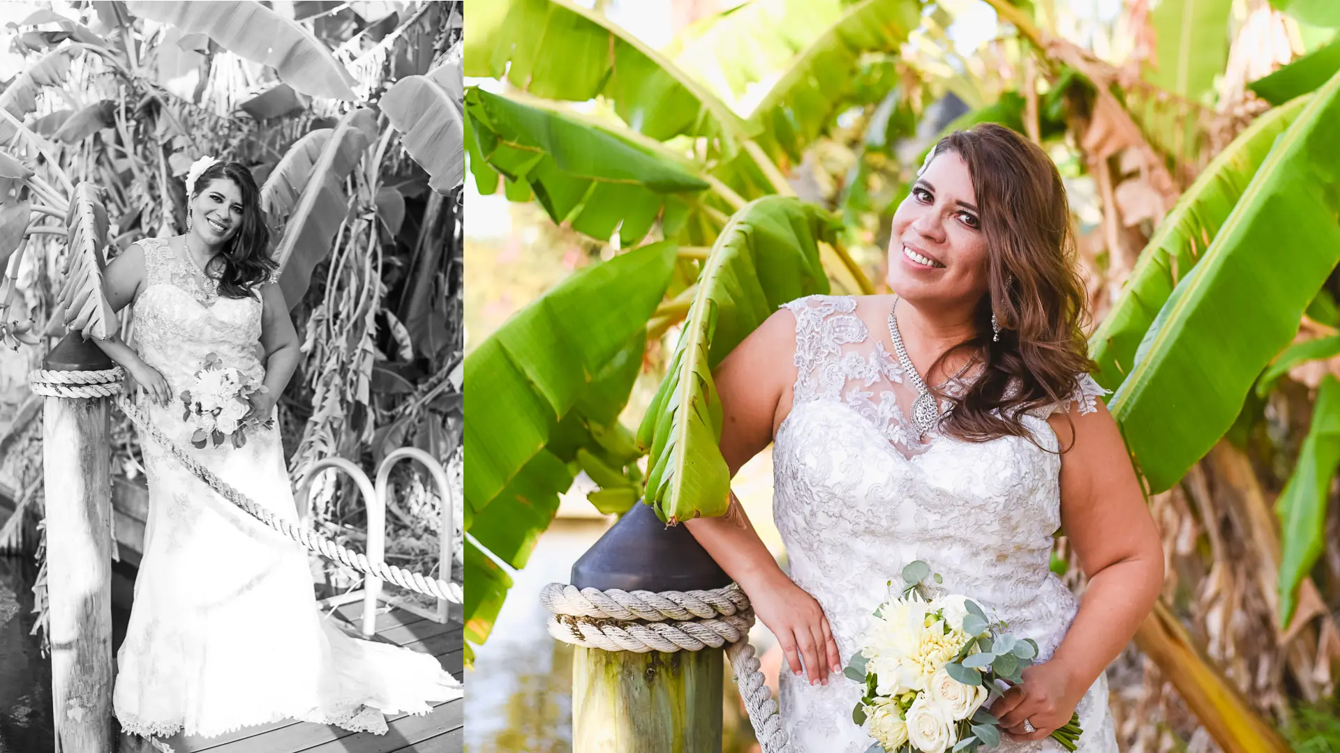 Braut bei ihrer Hochzeit in Florida während COVID 19