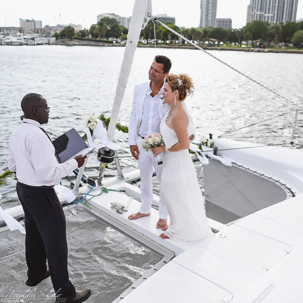 Segelboot Hochzeit Florida Bild von Trauung an Board