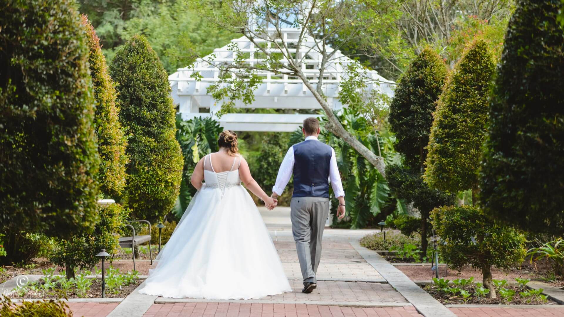 Florida Gartenhochzeit Brautpaar in Orlando