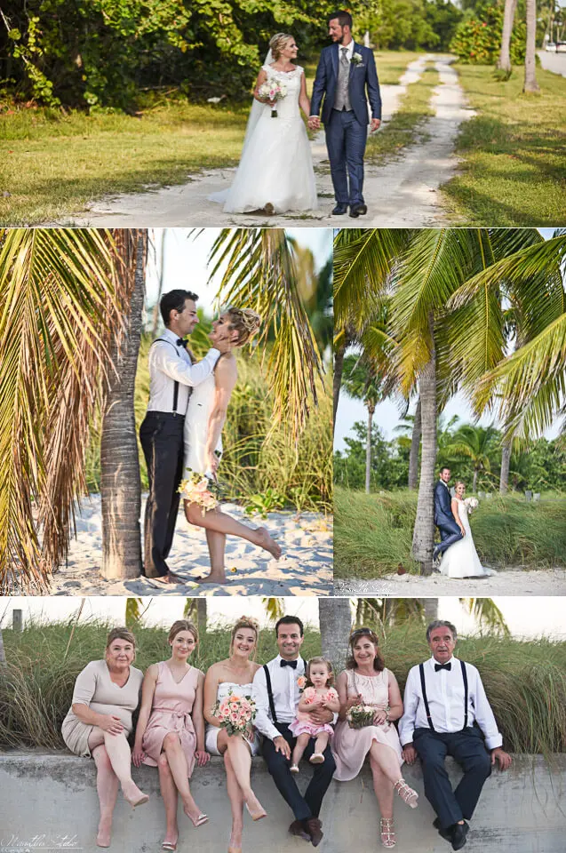 Heiraten in Key West und Florida Keys Key West Strandhochzeit Foto vom Brautpaar unter Palmen