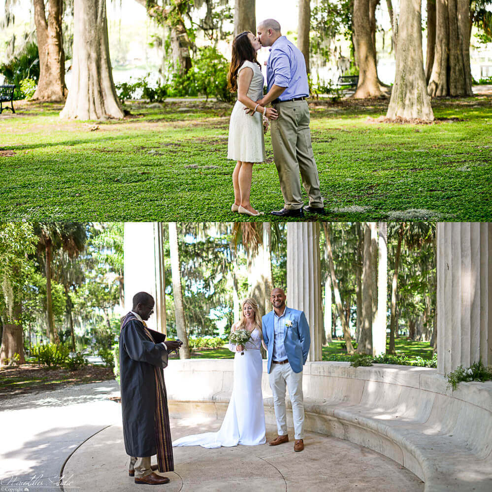 Florida Garten Hochzeit, Foto vom Brautpaar im Kraft Azalea Garden in Orlando