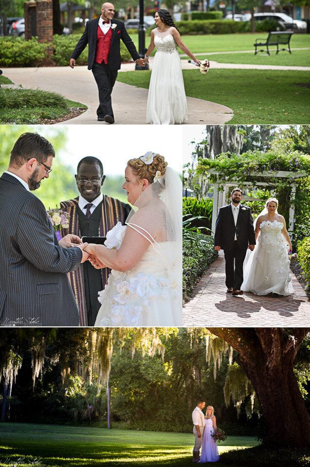 Fotos zeigen Brautpaare die in Orlando Hochzeit gefeiert haben