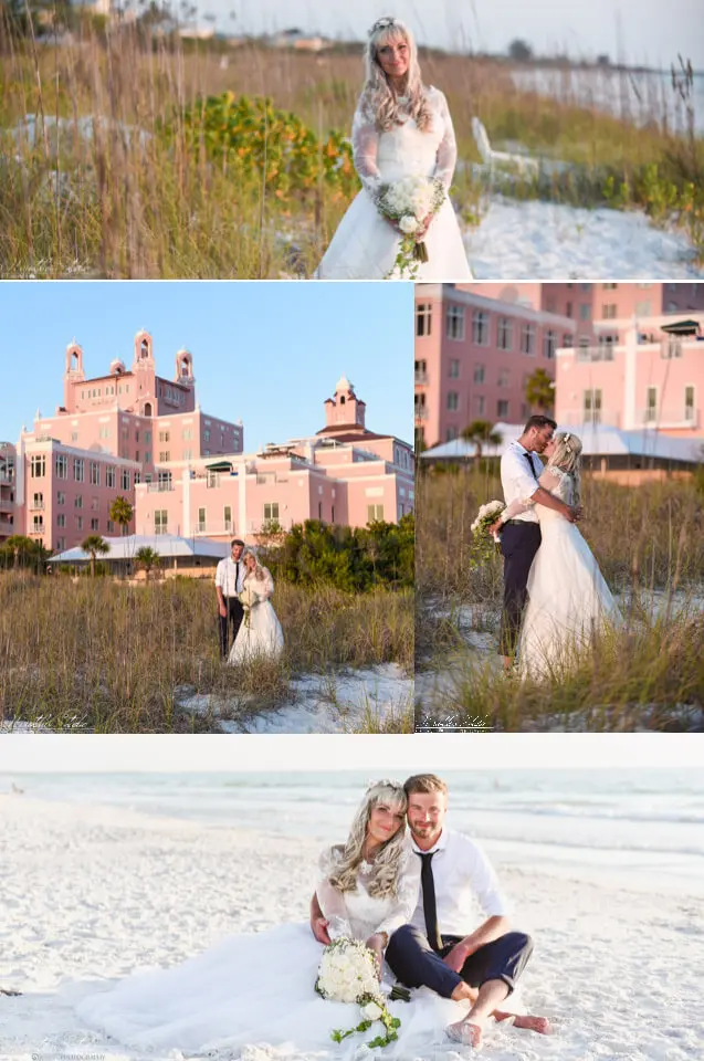 Heiraten in St Pete Beach Florida St Pete Beach Hochzeit Foto zeigt Paar beim Don Cesar Resort